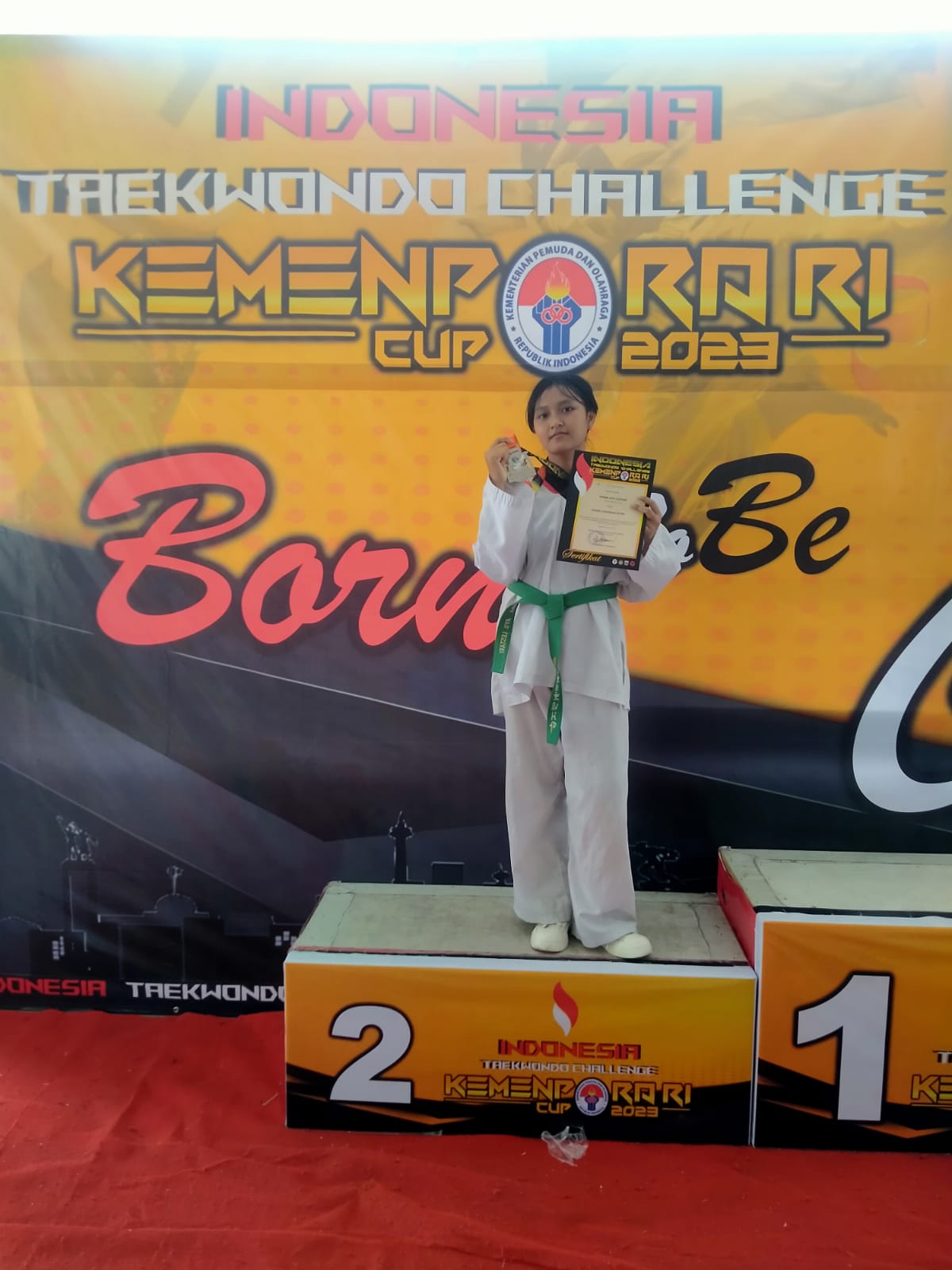 Ekstra Kurikuler Taekwondo Serahkan Piagam Penghargaan Juara 1 Lomba Kompetisi Penulisan Artikel  TAEKWONDO SMK BINA KARYA